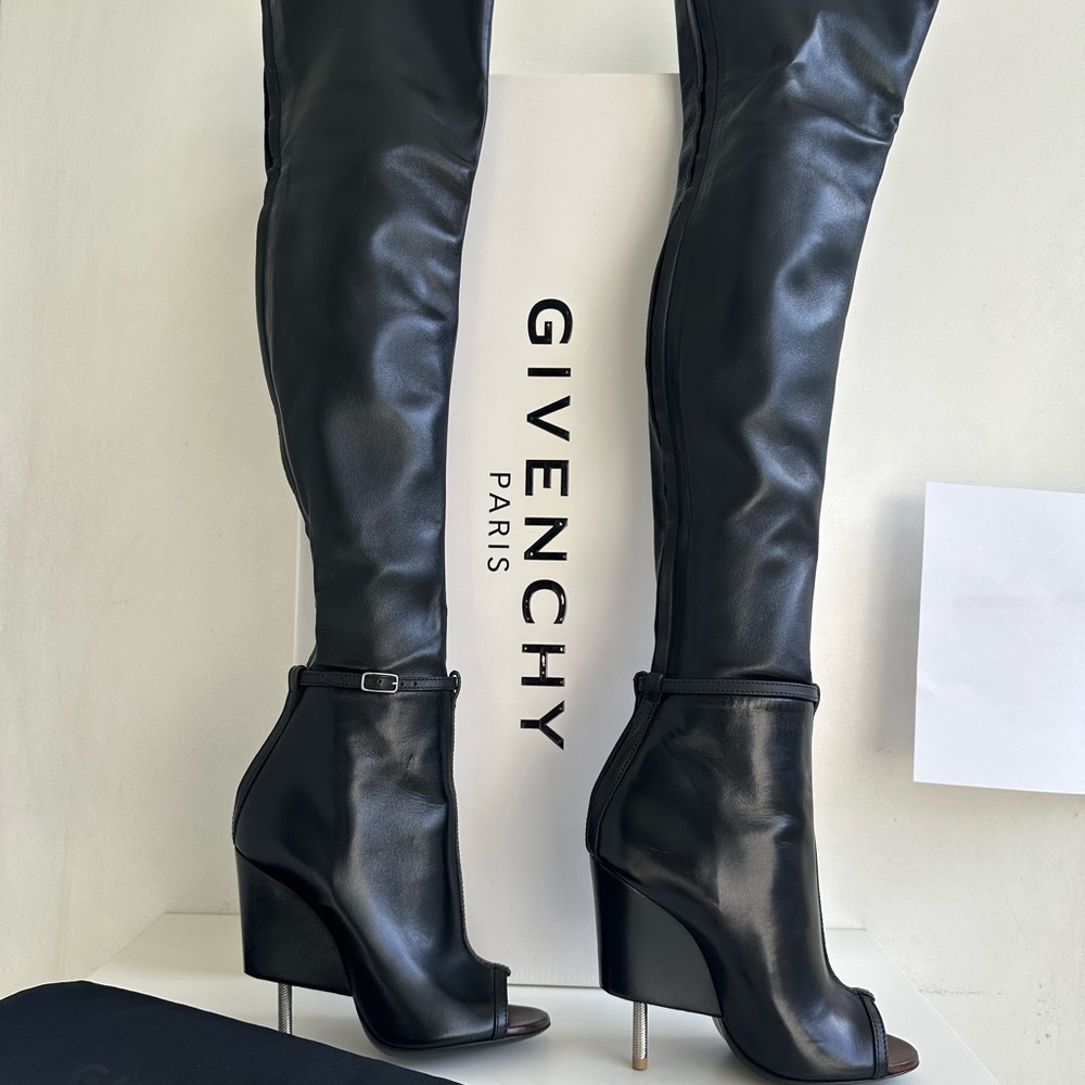 GIVENCHY Nunka Over The Knee Boots Runway Open Toe sz 36 NEW w/box